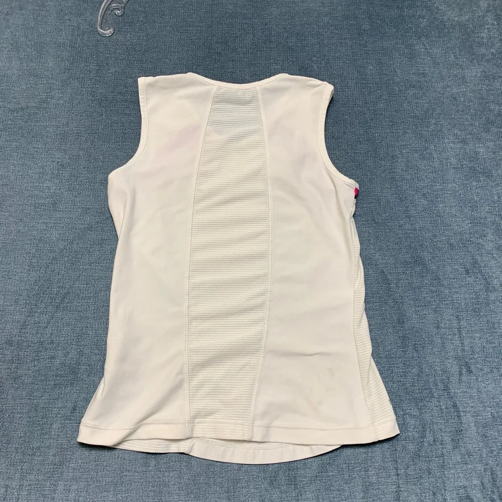 Y2K Nike Tank Top Girls M 10-12 White Pink Swoosh Logo Dri-Fit  Activewear